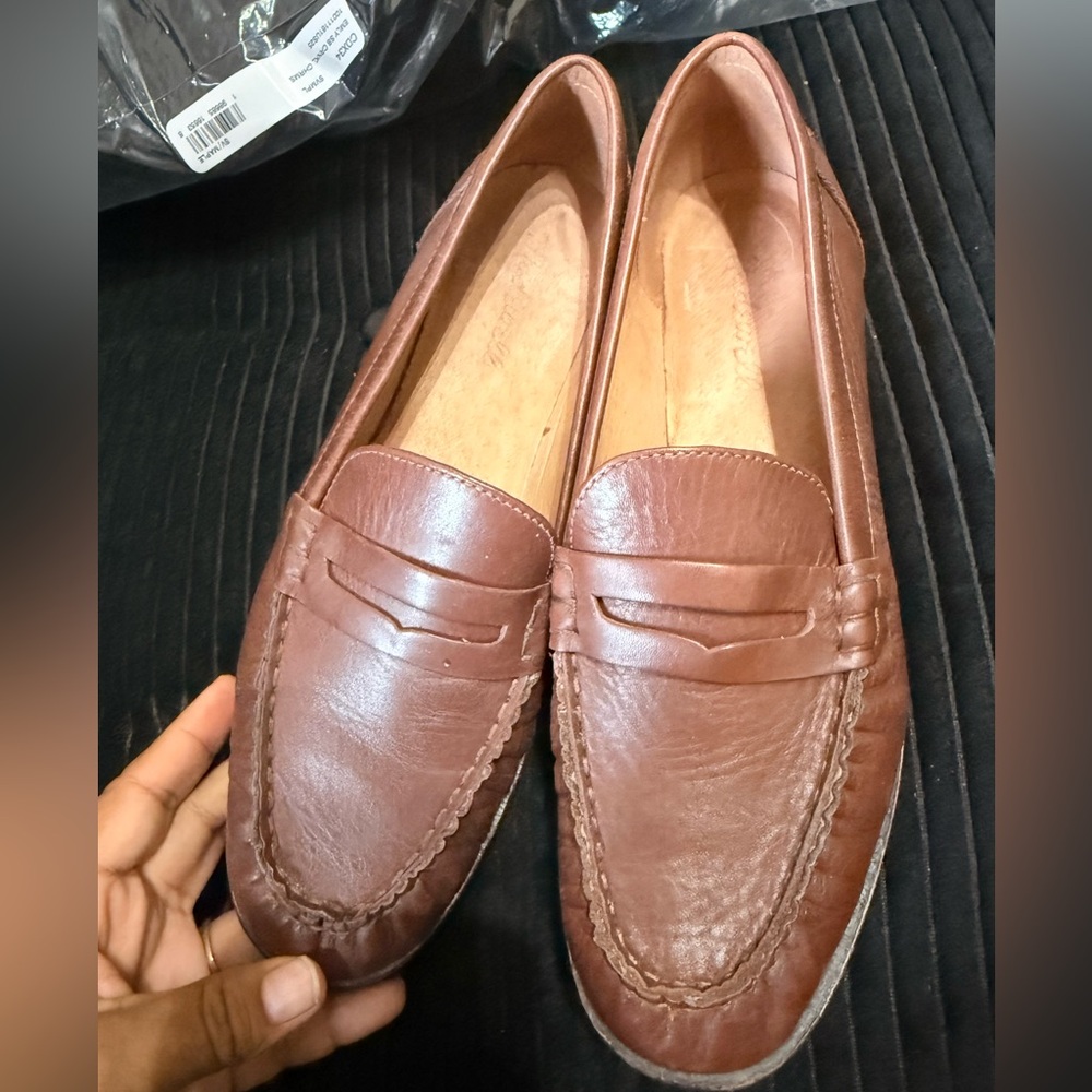 Madewell Brown Leather Penny Loafers